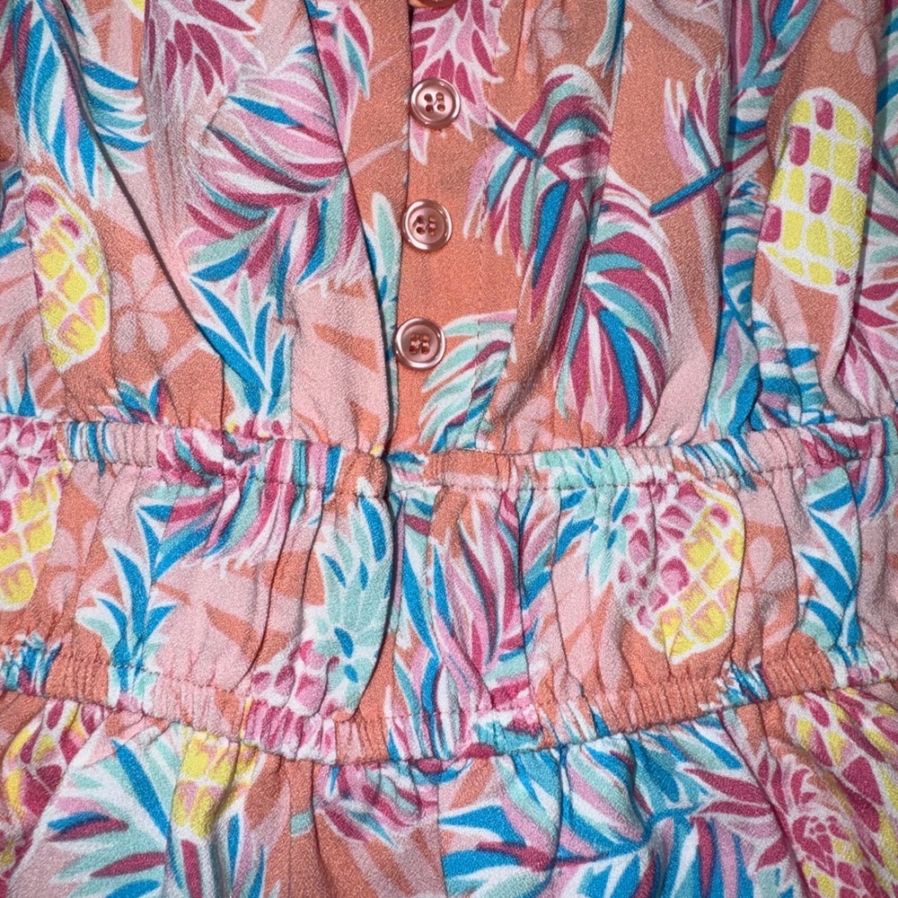 Simply Southern Tie Back Pineapple Print Dress - Size Medium - Picture 7 of 8